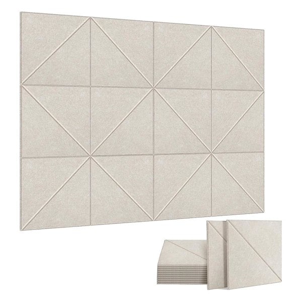 12-pak Akustikpaneler, 30 x 30 cm Dekorative Lydisoleringspaneler, Væg- og Loftakustik