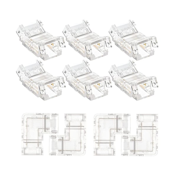 XJ-10 stk 2-pinners 8 mm Cob LED-koblingssett for 8 mm Cob-lys