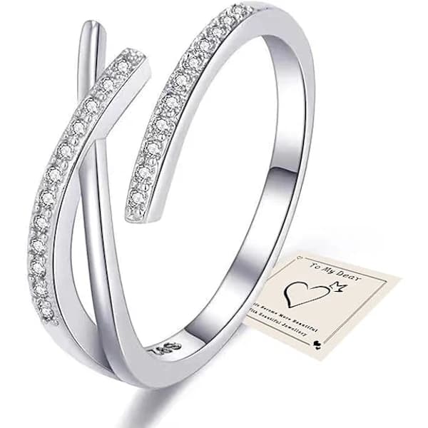 Oro Ringe til Kvinder Mænd, Hypoallergen Sterling Sølv Ring Justerbar Fidget Ringe