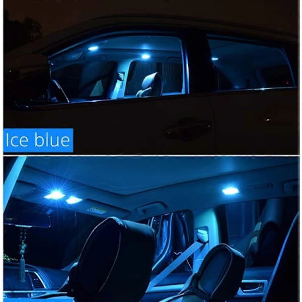 10 stk. Isblå 41 mm Festlige LED-billamper 2835SMD