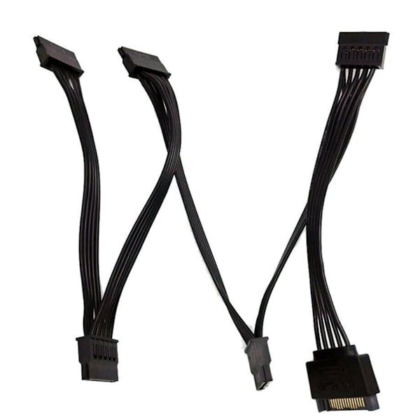 XJ-10x 15 Pin Sata Strømkabel Forlengelse Harddisk Kabel 1 Hann Til 5 Hunn Strømforsyning Splitter Adapter C