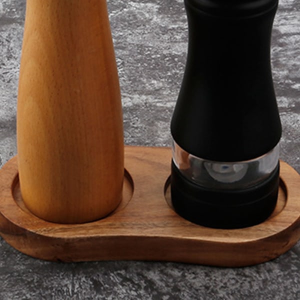 XJ-Brett for salt- og pepperkvern, trebrett, salt- og pepperkvern