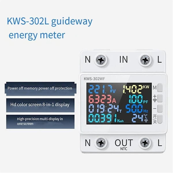 XJ-Digital Energimätare Testare Elförbrukningsmätare AC 170v-270v Effekt Voltmeter Spänning Ampere Watt