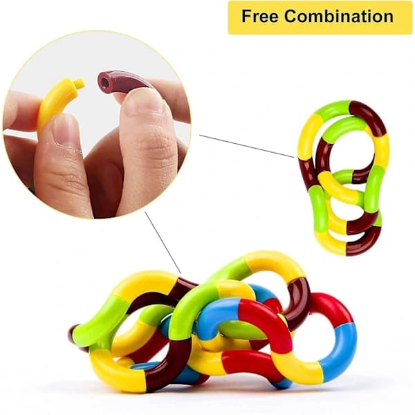 4-pak Tangle Fidget Legetøj Tangle Fidget Afslapningsterapi Stresslindring Sensorisk Tangle Legetøj Stresslindring Pædagogisk Legetøj