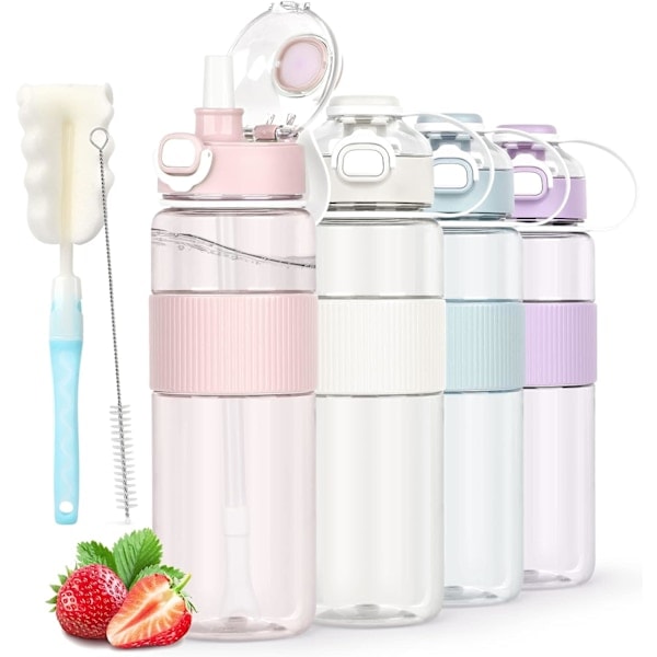 Water bottle with straw, 1L