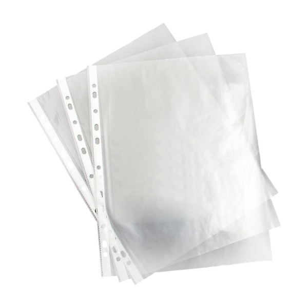 A4 Transparenta plastfickor med hål för papper, mappfickor, plånböcker, fodral, portföljer, UK Typ: 100 stycken