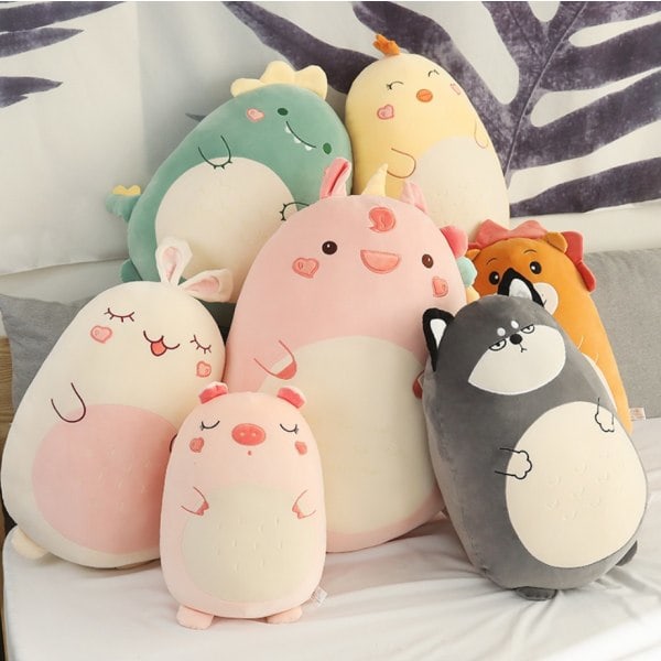 XJ-45 cm Squishmallows Plyschleksak Djur Kawaii Mjuk Stor Kudde Rosa Gris