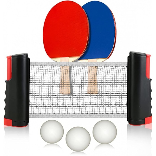 XJ-Pingpong sæt med justerbart net (passer til de fleste borde)