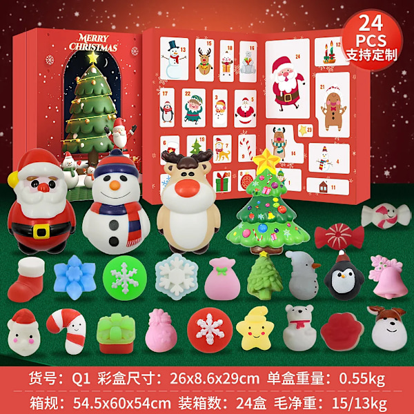 Jul Adventskalender Present Anti Stress Leksaker Kit Stress Relief Squeeze Present Överraskning Blind Box Julklappar till Barn Tonåringar style 6