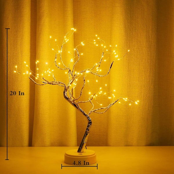 XJ-Trelampe med 108 LED, DIY Kunstig Trelampe, Batteri/USB-drevet, Estetiske Lamper for Stue Soverom Julefest Hjemmegaver Rom