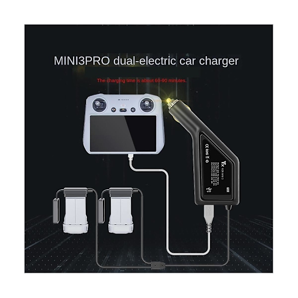 XJ-3 3-i-1 Batterilader For Mini 3 Pro Hurtiglading Usb Dobbel Billader Adapter Rc Kontroller Ac