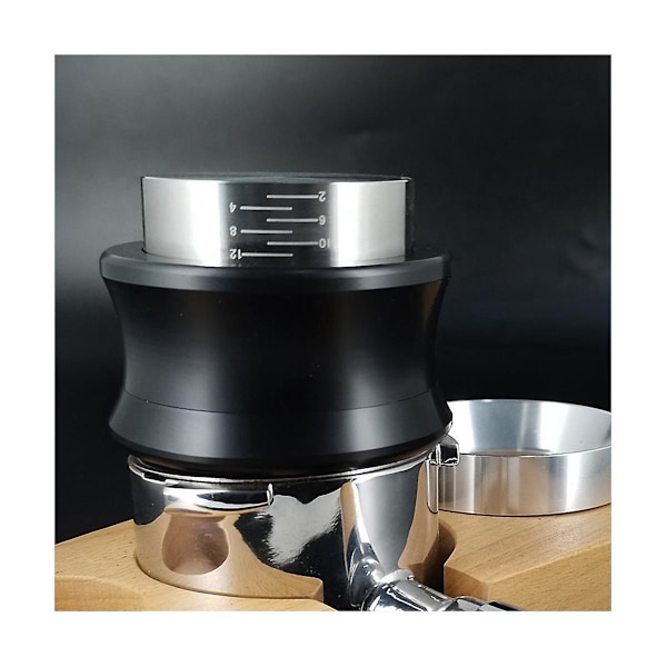 Tamper 51mm, Dobbel 2 I 1 Nivelleringsfordeler Justerbar Flat Fjær Tamper Med Skala Kaffeverktøy