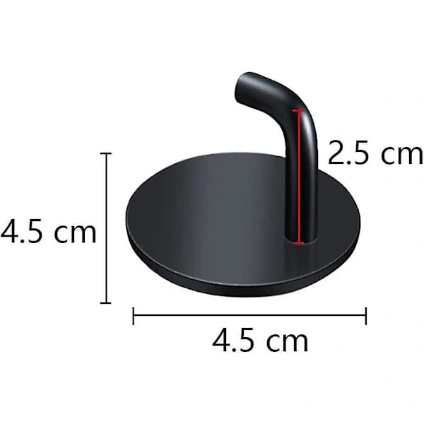 Svarta självhäftande krokar, 10-pack, rostfria självhäftande väggkrokar