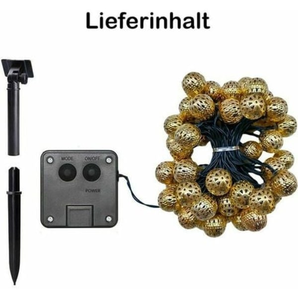 Marockanska Solcellsslingor Utomhus: 2-pack 7M LED-slingor med 50 Lampor, 8 Ljuslägen Vattentäta, Perfekt för Trädgård, Uteplats, Gård, Hem, Ch