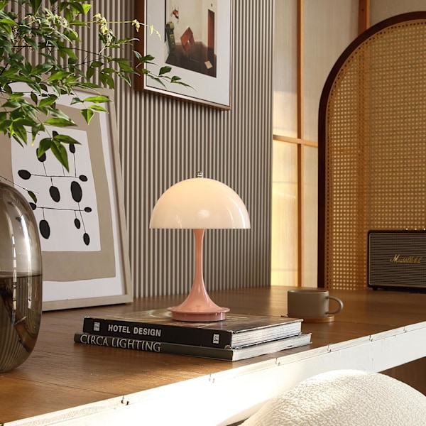XJ-Trådlös Bärbar Uppladdningsbar Liten Svampbordslampa Söt Mini Dimbar Touch Batteri LED Bordslampa