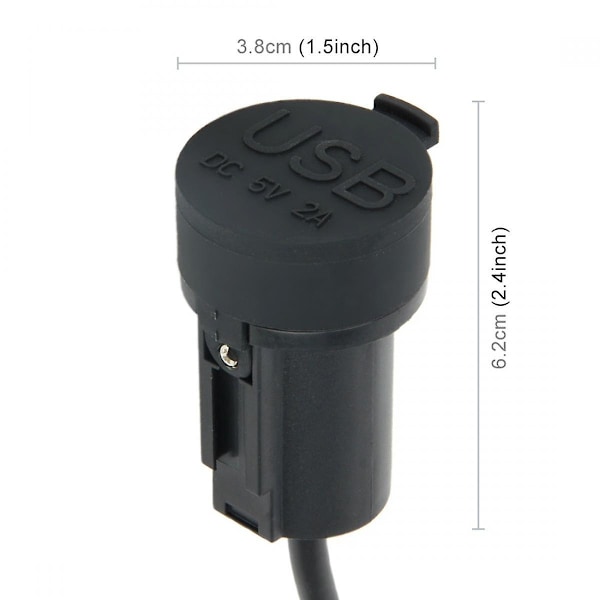 XJ-Vanntett motorsykkel SAE til USB-kabeladapter Dobbelportuttak Adapter, for smarttelefoner, nettbrett, GPS