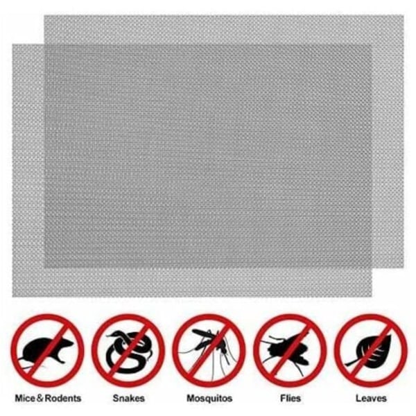 Pakke med 2 metaltrådsnet i 304 rustfrit stål, 20 mesh, til ventilationsrist i metal, anti-gnaver (210 x 300 mm) -