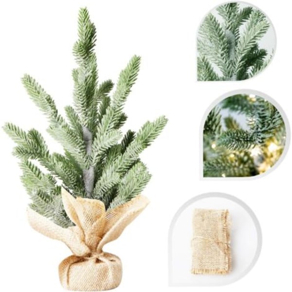 LED Ferdigpyntet Juletre med Furuåler - Ferdigpyntet juletre med furuåler og 36 vakre, langvarige, varmhvite julelys - Ferdigpyntet kunstig tre