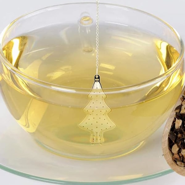 XJ-6 juletræsformet løs te-si, rustfrit stål, te-infuser, te-stepper, te-diffusorer til løs te, tebrygningsgadget