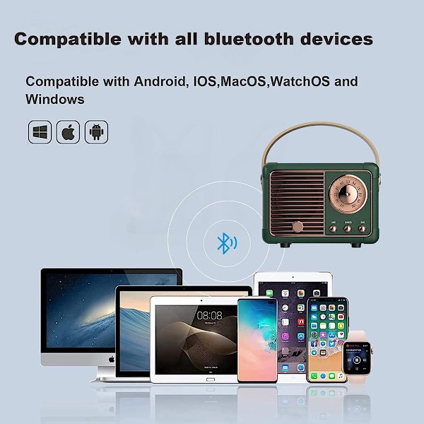 XJ-Retro Bluetooth-kaiutin, vintage-sisustus, pieni langaton Bluetooth-kaiutin, söpö vanhanaikainen tyyli