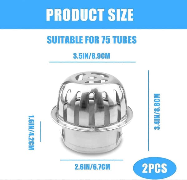 2-pack Downspout Strainers, Gutter Guards, Leaf Catchers, Downspout Protectors to Keep Drains Clear