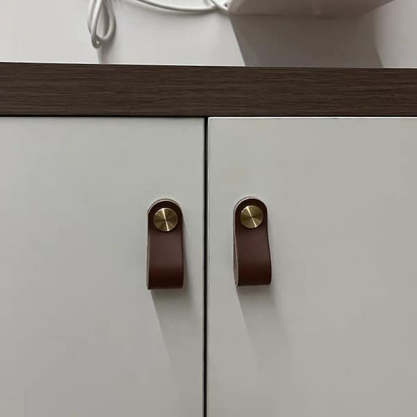 Hardware Leather Handle Sturdy Multifunctional Cabinet Handle For Bedroom G2757 Cherry Pink