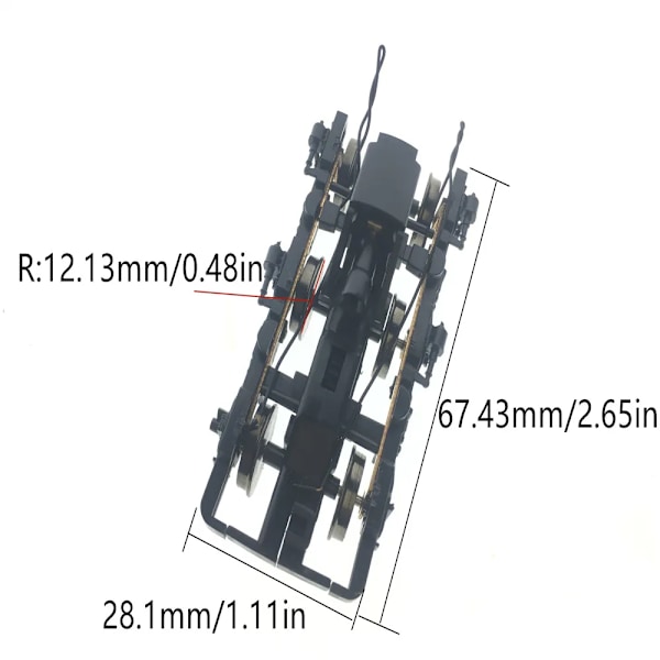 2 stk. HO Tog Model Tilbehør Skala 1:87 Elektrisk Tog Tilbehør Chassis Bogier Model Byggesæt