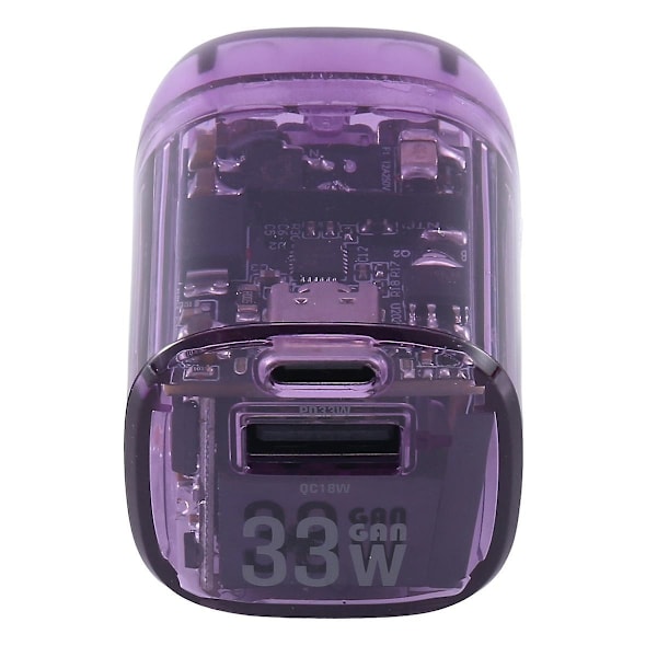XJ-33w Oplader Transparent Punk Pd20w Lille Volumen Lav Temperatur Us Fold Qc Multiprotokol Telefon Hurtig