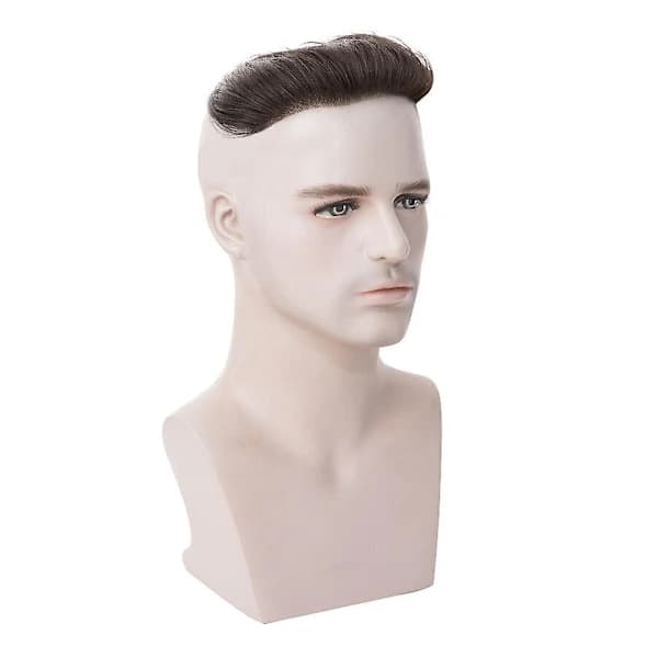 Toupee Pannhårfäste Toupee Peruker Äkta Hår Hårdelar PU Bas Hårersättning