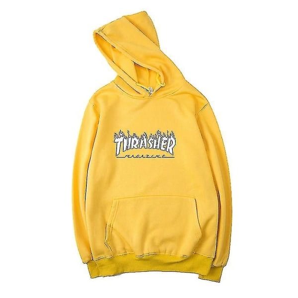 Unisex Thrasher Hoodie med bokstavstryck, tröja med dragsko och ficka Rosa 3XL