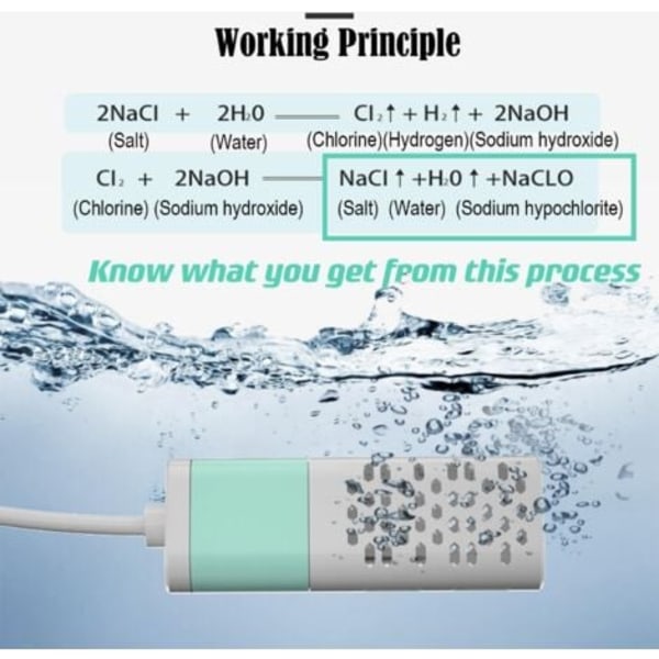 Mini elektrolytisk natriumhypokloritgenerator - USB, Natriumhypokloritgenerator, hemgjord desinficerande vattensterilisator