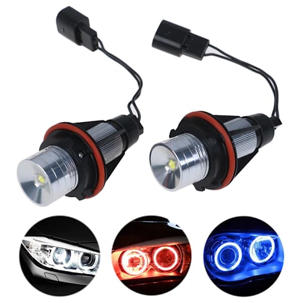 2 st LED Angel Eyes markeringslampor för E39 E53 E60 E61 E63 Vit[pl]