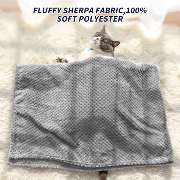 PET SPPTIES Superpehmeä Korallifleece-peitto pennuille ja kissoille (45 x 65 cm, harmaa)