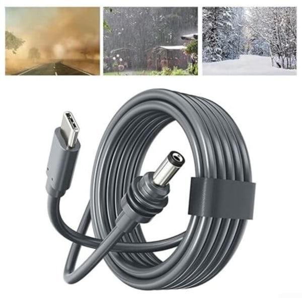Starlink Mini suora virtajohto USB-C:hen (10 m), DC-uros Type-C-urokseen, vedenpitävä, yhteensopiva Mobile Power PD -protokollan kanssa
