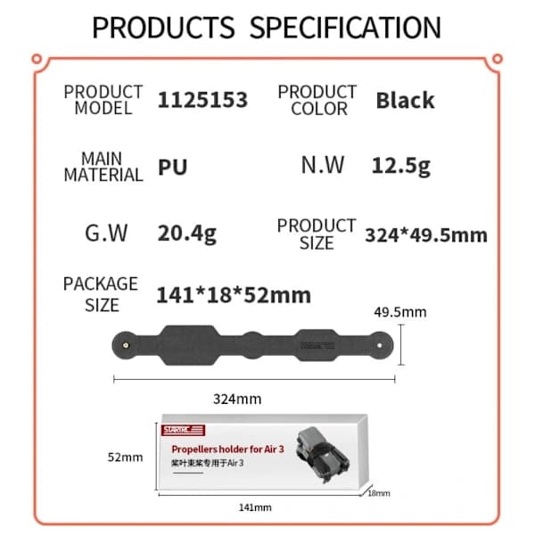 Propelholder Propeller Stabilisator Fast beskyttelse sort