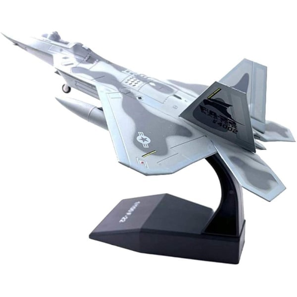 1/100 Skala Legering F-22 Plan Flygplansmodell Barnpresent Samlarobjekt Födelsedagspresent [DmS] grå