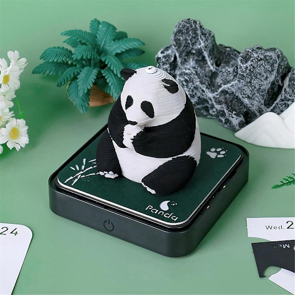 XJ-3d Kunst Kalender 2024, Time Piece Kalender Panda Memo Pad Riv Papir Udskæring Diy Sticky Note