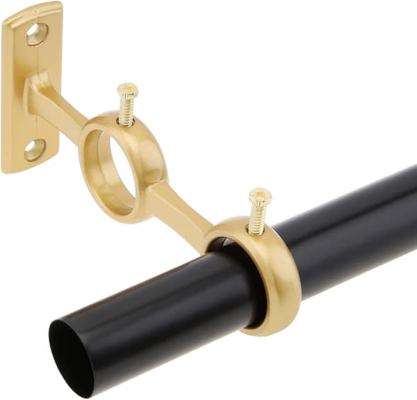 Double Curtain Rod Brackets, 2 Pcs Wall Mounts for 15-25 mm Diameter