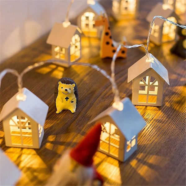 XJ-10-LED puutalo keijuvalosarja hääjuhlaan uudenvuoden riippuvaiseen seppelekoristeluun kotiin Navidad Kerst Noel -valot (YJD)