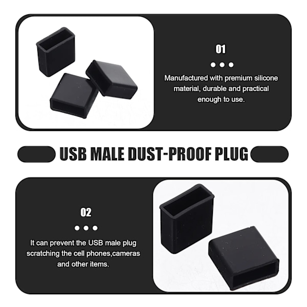 20 st USB-skydd Datakabel Skydd Anti-fukt Plug Skyddshylsa Hane Dammtät för Disk Anti-damm Propp