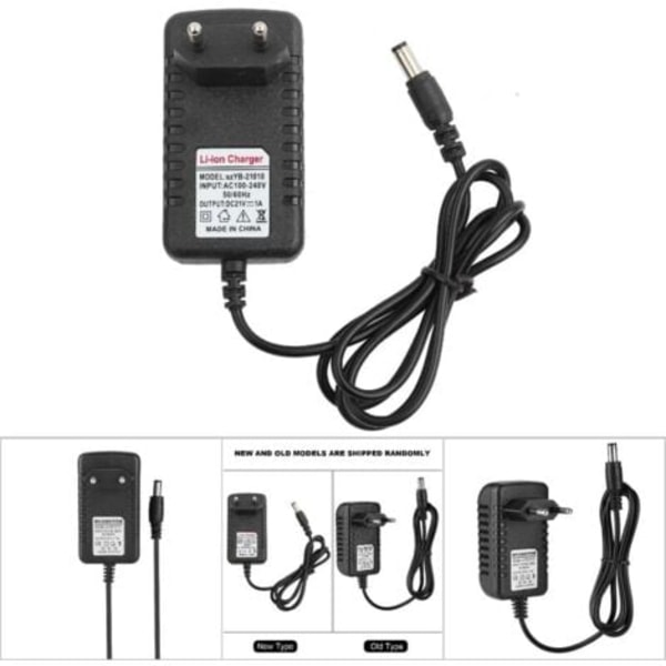 Litiumakku laturi adapteri, 100-240V 50HZ/60HZ 21V/1A Korvaava virtalähde paksu kupariydin Li-ION laturi adapteri (EU-pistoke)