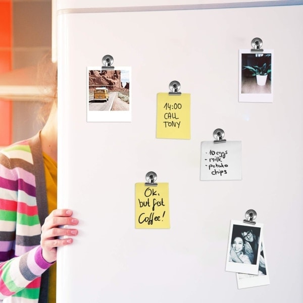 Magnetiska klämmor för kylskåp magnetisk whiteboard - 12-pack stark metall