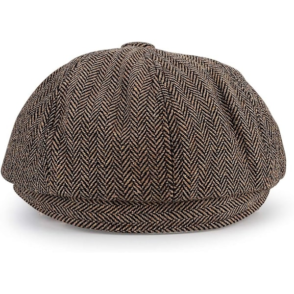 XJ-Baker Boy Hatt 8 Panel Fiskebeinstweed Gatsby Hatt Ivy Irish