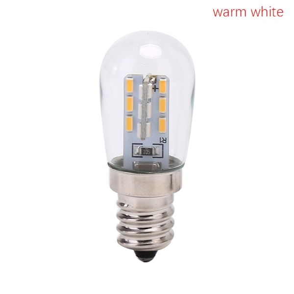 LED-lampa E12 Glasskärm Lampa Belysning För symaskin Kylskåp Varmvit