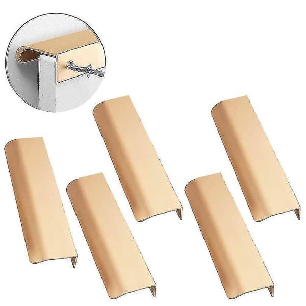 5-pack Moderna Finger Edge Drag Möbelhandtag Lådhandtag Guld