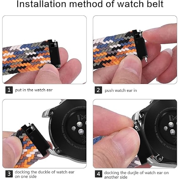 22 mm Urrem til Huawei Watch GT2, GT2 Pro, Watch GT/3/3 Pro/GT2e, Galaxy Watch 3 45 mm, Galaxy Watch 46 mm, Gear S3 Frontier