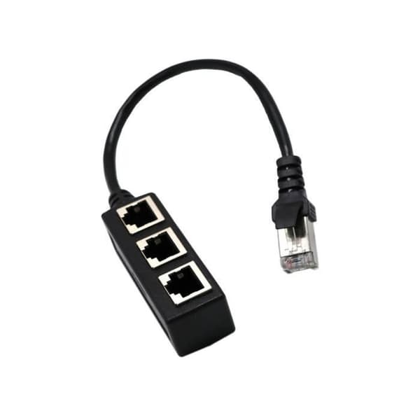 RJ45 1 til 3 Ethernet LAN Netværkskabel Splitter 3-vejs Forlængeradapter Stik-235