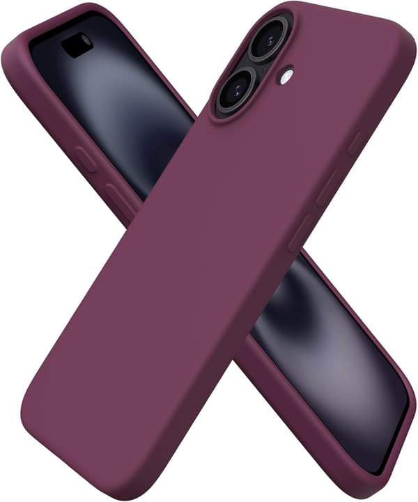 iPhone 16 Case 6.1\", Thin Liquid Silicone 3 Layer Full Coverage Soft Gel Rubber 16 Mobile Phone Case Cover 6.1 inch - Wine Red