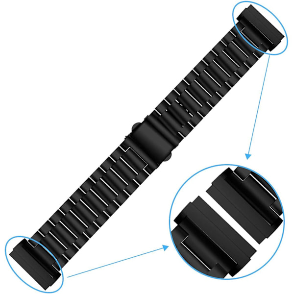 Ranneke yhteensopiva Fitbit Sense 2 -rannekkeen ja Fitbit Versa 4 -rannekkeen kanssa, Kiinteä ruostumaton teräs Fitbit Sense/Versa 3 -metalliranneke, Vaihtoranneke...