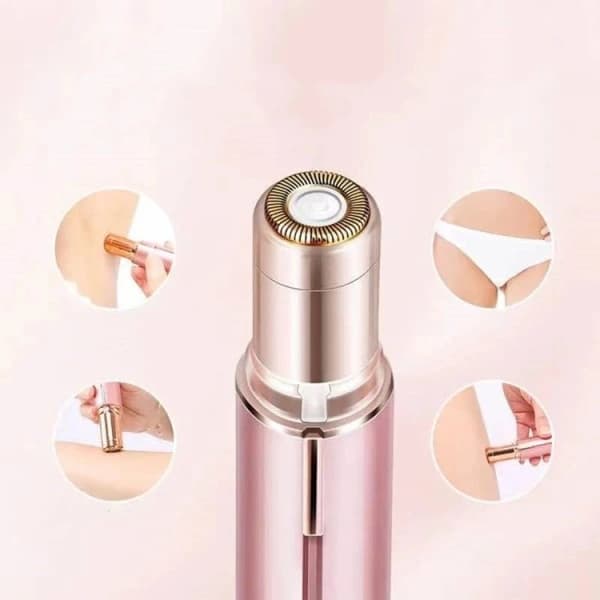 Smertelindrende epilator for kvinner med oppladbart batteri, hvit/roségull